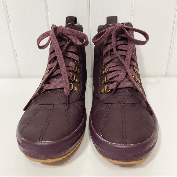 Keds Scout Burgundy Matte Twill Water Resistant Lace Up Boots Size 7.5 - Picture 8 of 16